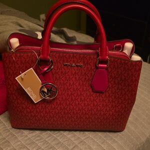 Michael Kors Red Satchel Bag